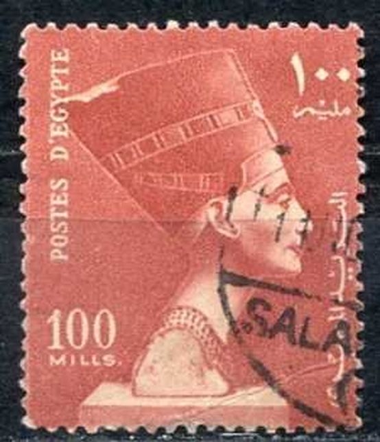 z vendido Egipto 1953 Scott 337 Sello º Personaje Reina Nefertiti 300M Egypte Mi.408 Yvert323